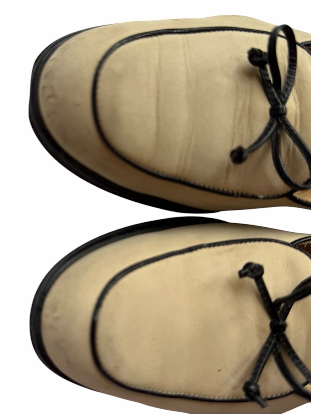 VTG Salvatore Ferragamo Beige Leather Belgian Bow Loafers 9.5 4A - Picture 5 of 6